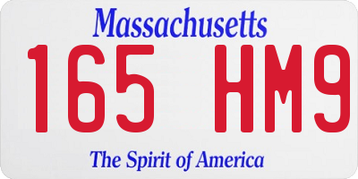 MA license plate 165HM9