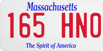 MA license plate 165HN0