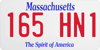 MA license plate 165HN1