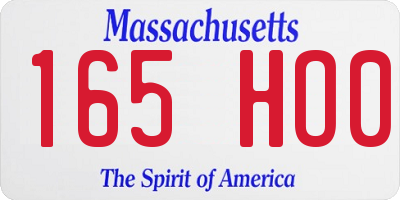 MA license plate 165HO0