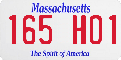 MA license plate 165HO1