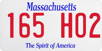 MA license plate 165HO2