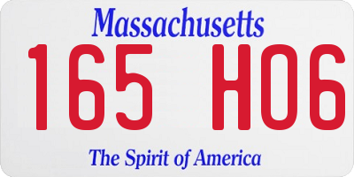 MA license plate 165HO6