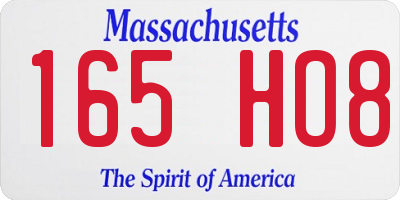 MA license plate 165HO8