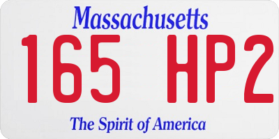 MA license plate 165HP2