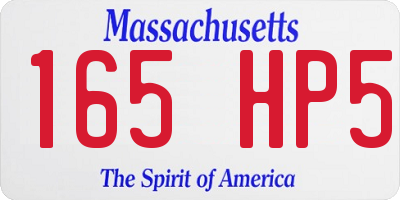 MA license plate 165HP5
