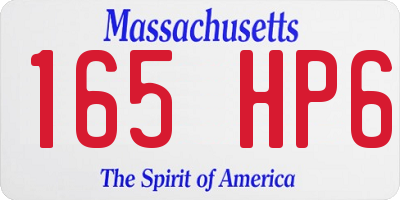 MA license plate 165HP6