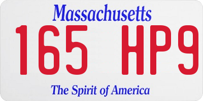 MA license plate 165HP9