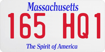 MA license plate 165HQ1