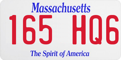 MA license plate 165HQ6