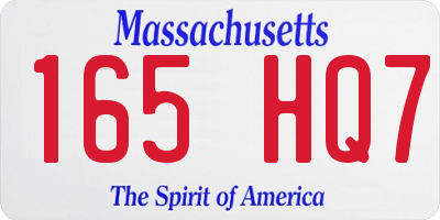MA license plate 165HQ7