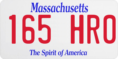 MA license plate 165HR0