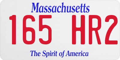 MA license plate 165HR2