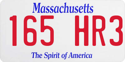 MA license plate 165HR3