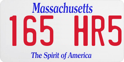 MA license plate 165HR5