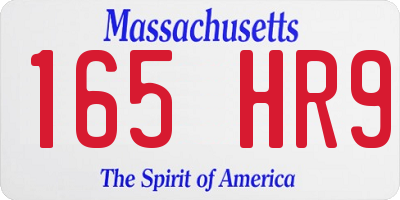 MA license plate 165HR9