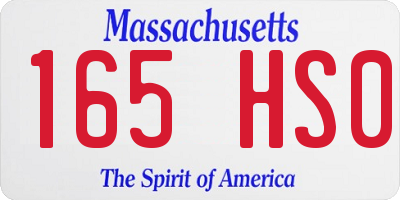 MA license plate 165HS0
