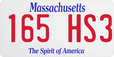 MA license plate 165HS3
