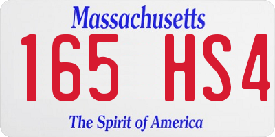 MA license plate 165HS4