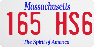 MA license plate 165HS6