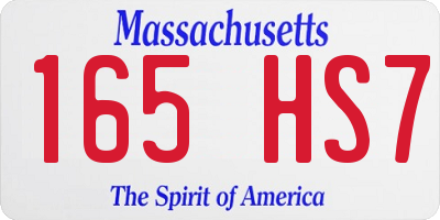 MA license plate 165HS7