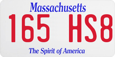 MA license plate 165HS8
