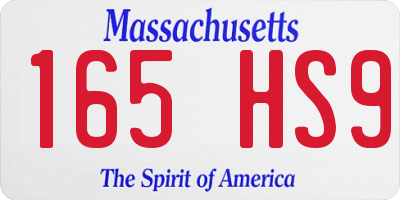 MA license plate 165HS9