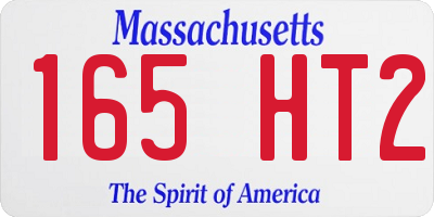 MA license plate 165HT2