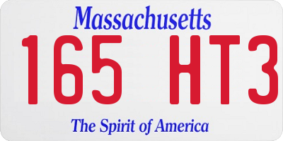 MA license plate 165HT3