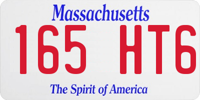 MA license plate 165HT6