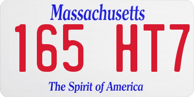 MA license plate 165HT7