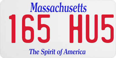 MA license plate 165HU5