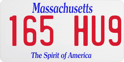 MA license plate 165HU9