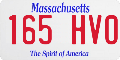 MA license plate 165HV0