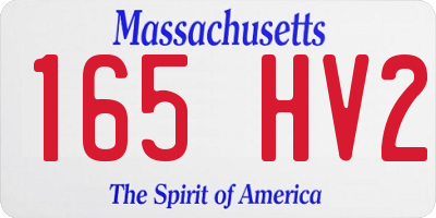 MA license plate 165HV2