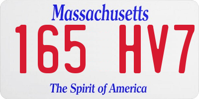 MA license plate 165HV7
