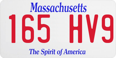 MA license plate 165HV9