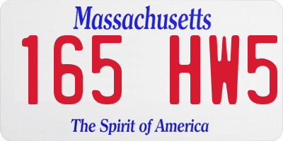 MA license plate 165HW5