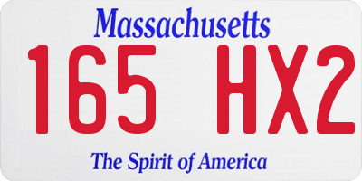 MA license plate 165HX2