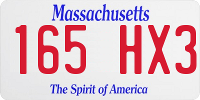 MA license plate 165HX3