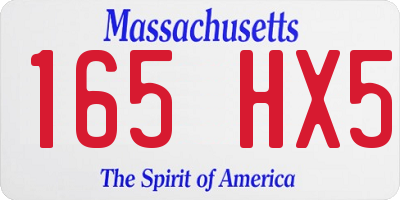 MA license plate 165HX5