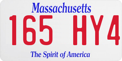 MA license plate 165HY4