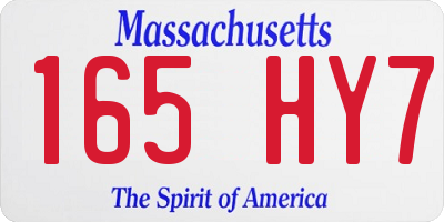 MA license plate 165HY7