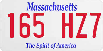 MA license plate 165HZ7