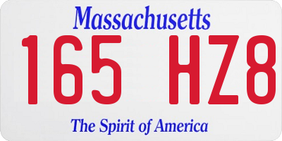 MA license plate 165HZ8