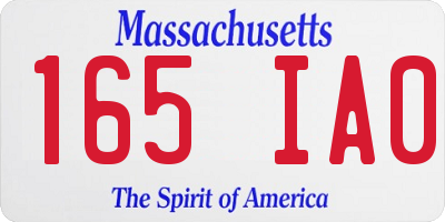 MA license plate 165IA0