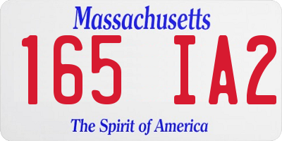MA license plate 165IA2