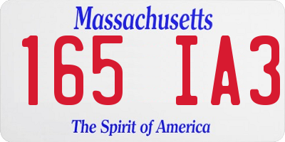 MA license plate 165IA3
