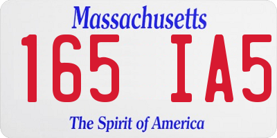MA license plate 165IA5