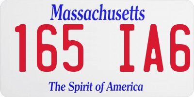 MA license plate 165IA6